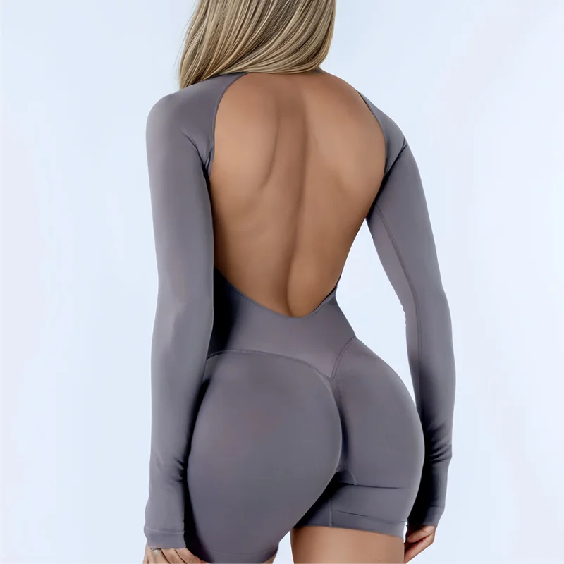 Seamless Long-Sleeve Athletic Jumpsuit | Luvia Active