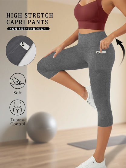 High-Waist Mid-Calf Sports Leggings | Luvia Active