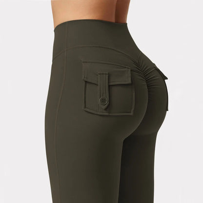 Booty-Lift Cargo Flared Leggings