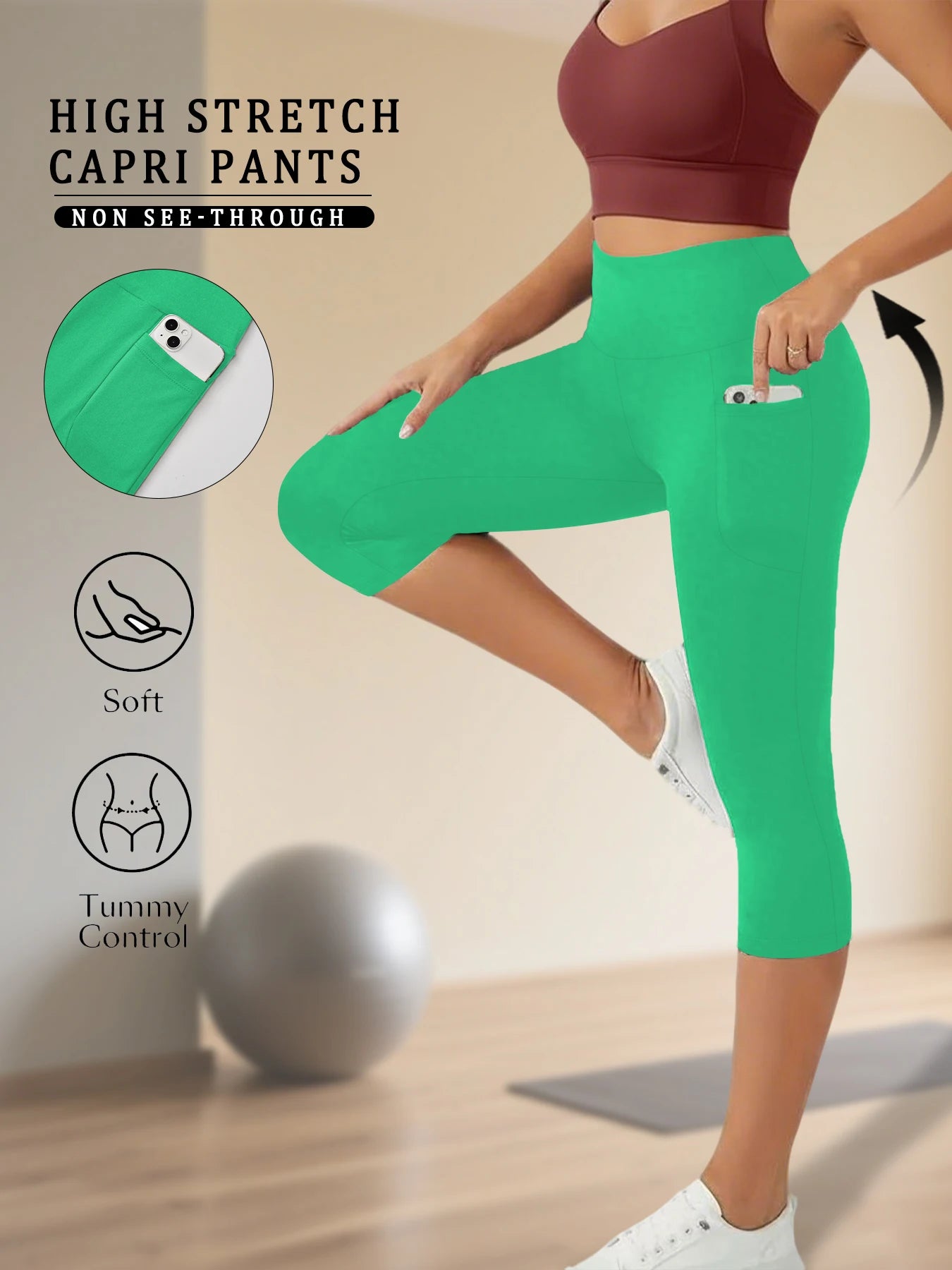 High-Waist Mid-Calf Sports Leggings | Luvia Active