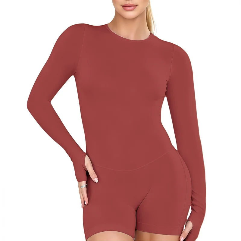 Seamless Long-Sleeve Athletic Jumpsuit | Luvia Active