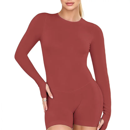 Seamless Long-Sleeve Athletic Jumpsuit | Luvia Active
