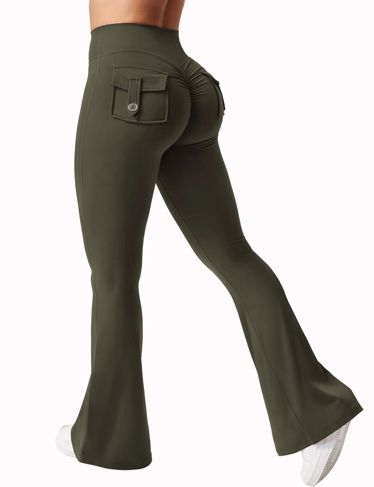 Booty-Lift Cargo Flared Leggings