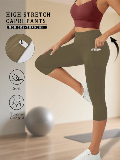 High-Waist Mid-Calf Sports Leggings | Luvia Active