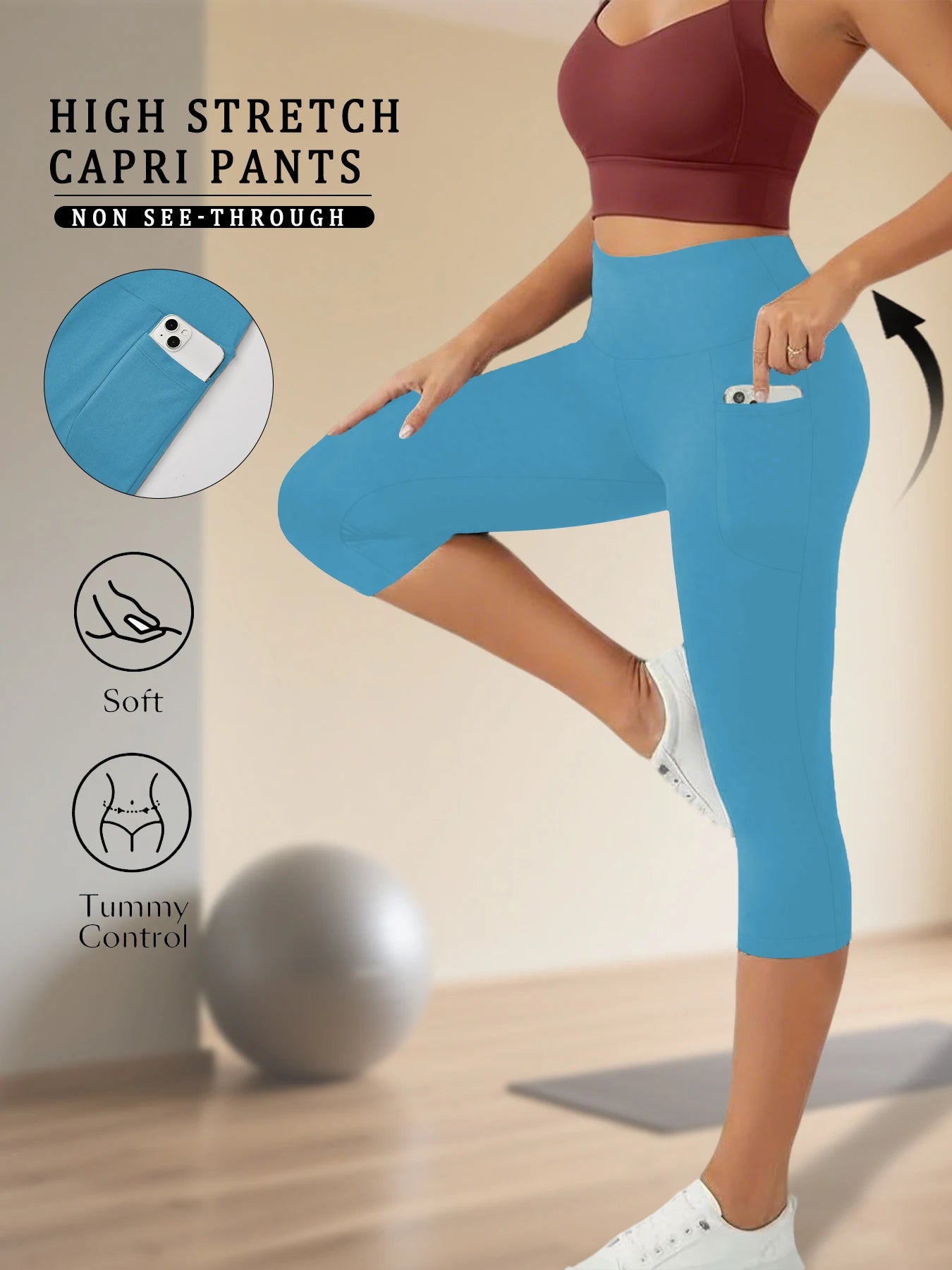 High-Waist Mid-Calf Sports Leggings | Luvia Active