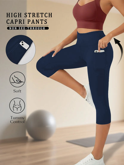 High-Waist Mid-Calf Sports Leggings | Luvia Active