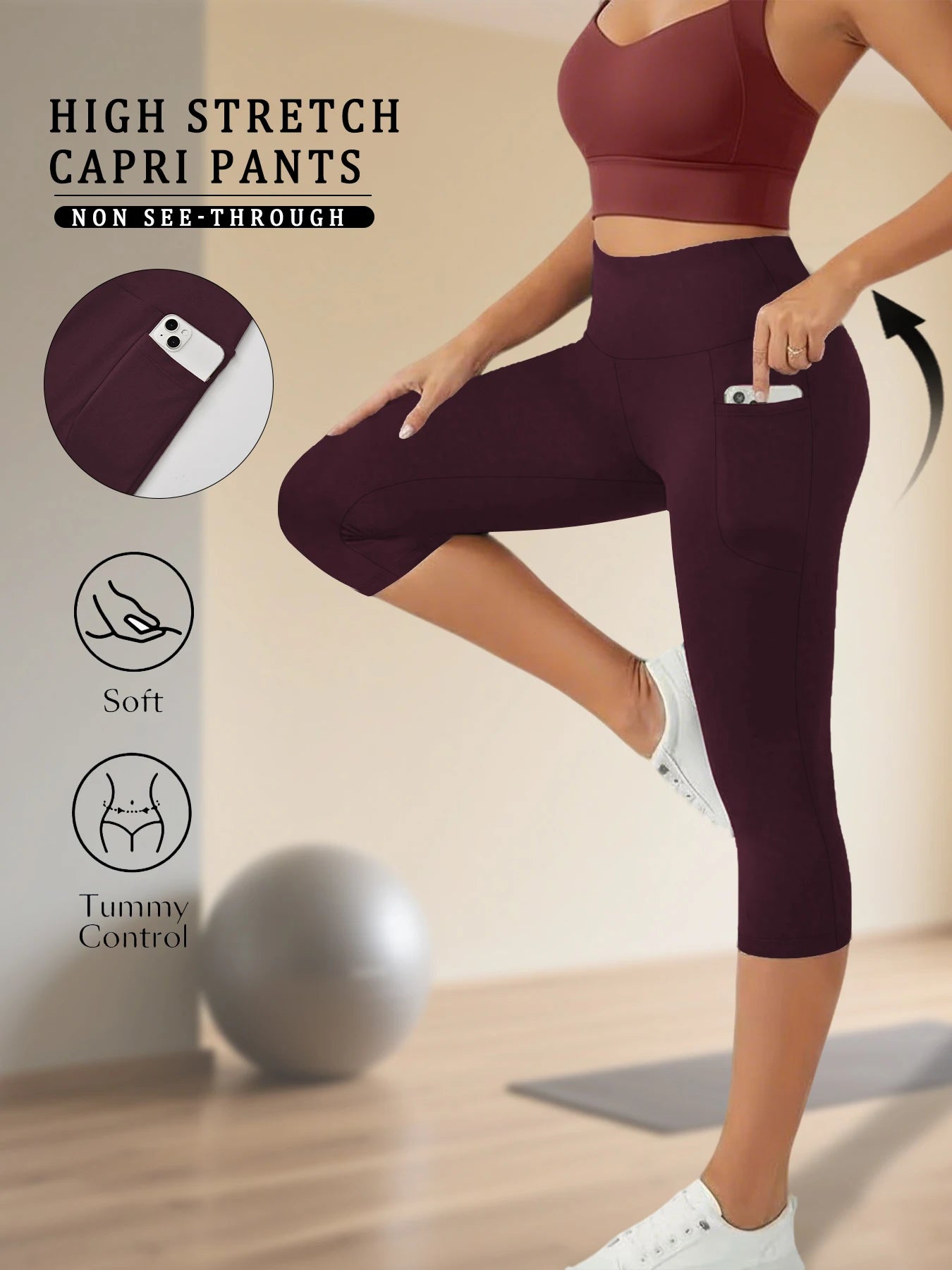 High-Waist Mid-Calf Sports Leggings | Luvia Active
