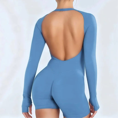 Seamless Long-Sleeve Athletic Jumpsuit | Luvia Active