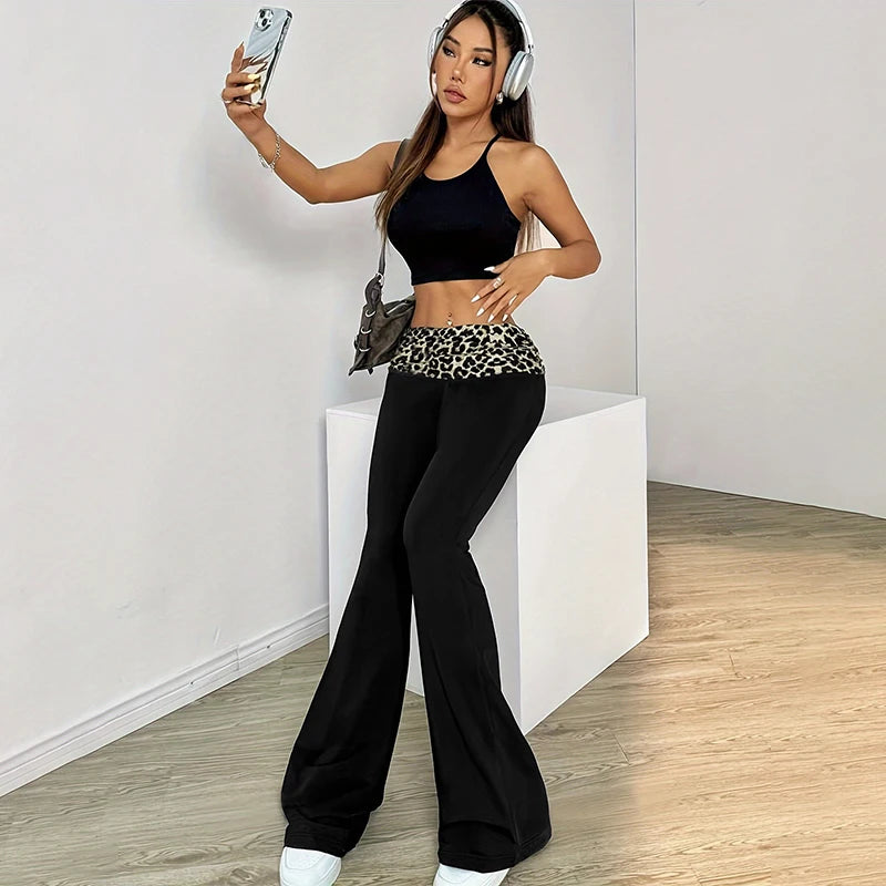 Leopard Flared leggings