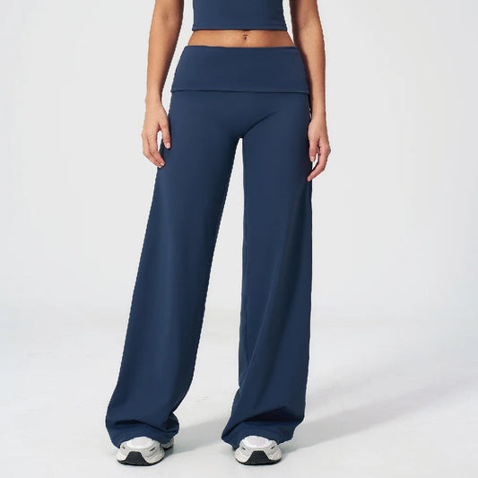 Fold-over Wide Leg Leggins | Luvia Active